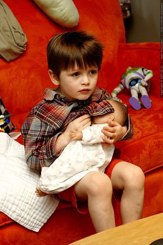 nick breastfeeding his baby doll - _MG_8930