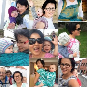 Babywearing photo collage