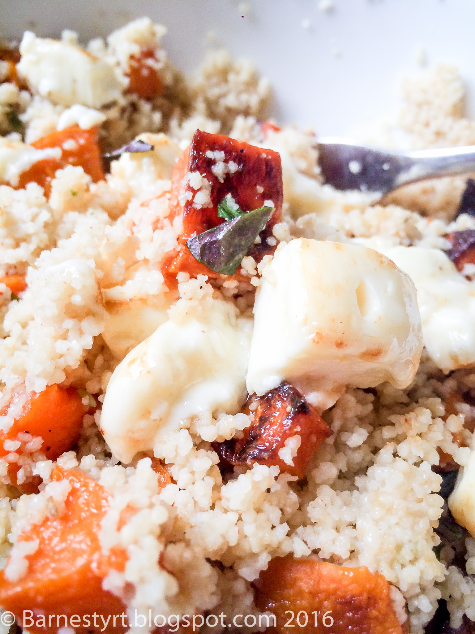 Couscous salad with halloumi and sweet potatoes